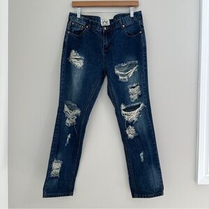One Teaspoon Awesome Baggies Low Waist Mid Rise Tapered Women’s Size 30 Blue